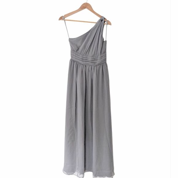 Tevolio Grey One Shoulder Maxi Dress - Picture 1 of 6